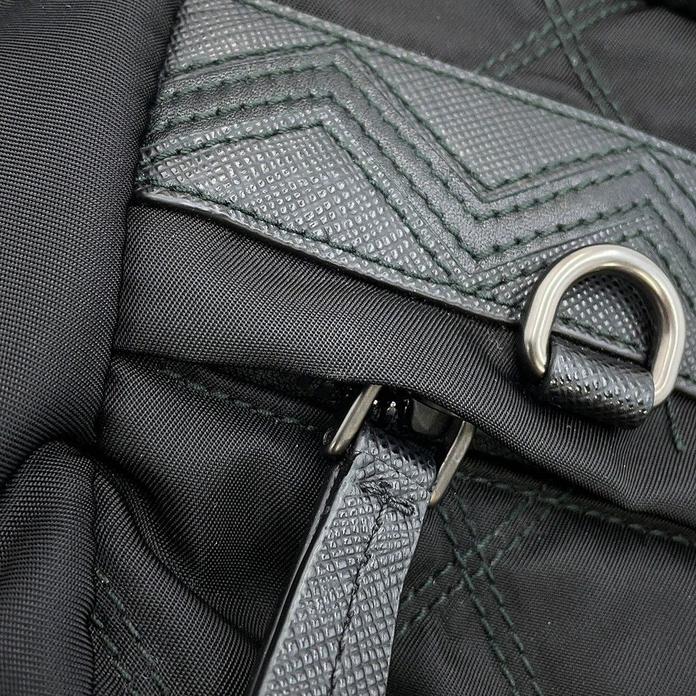 Prada Shoulder Bag Triangle Logo Quilted Nylon Black — view 6