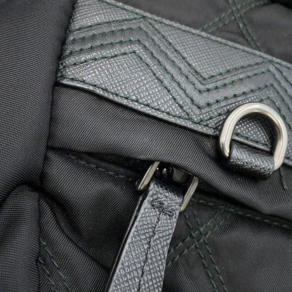 Prada Shoulder Bag Triangle Logo Quilted Nylon Black — view 6
