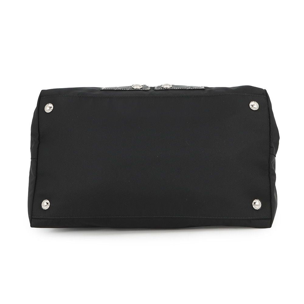 Prada Handbag Triangle Logo Robot Nylon Leather Black 2-Way — view 3