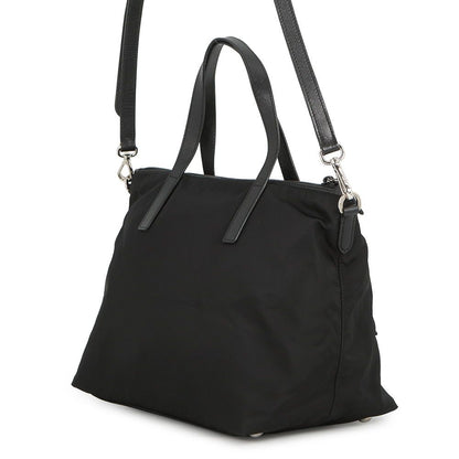 Prada Handbag Triangle Logo Robot Nylon Leather Black 2-Way — view 2