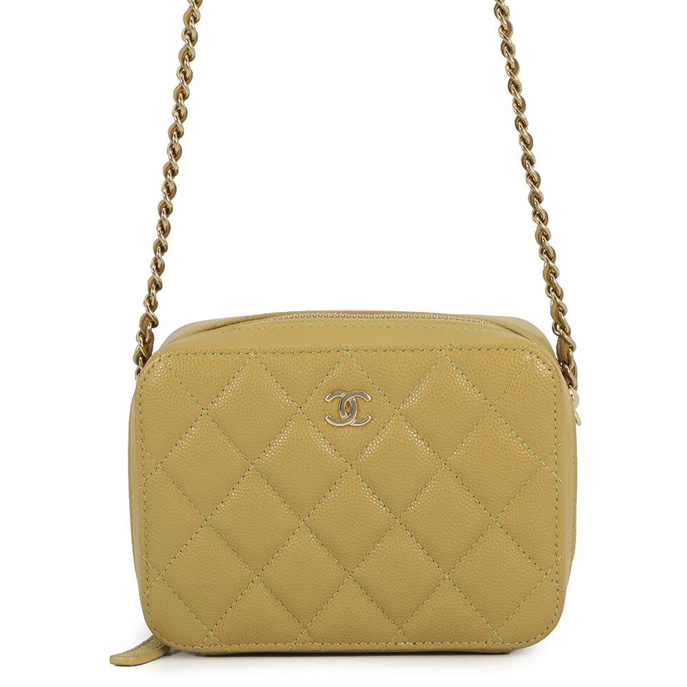 Chanel Chain Shoulder Bag Quilted CC Logo Mini Caviar Leather