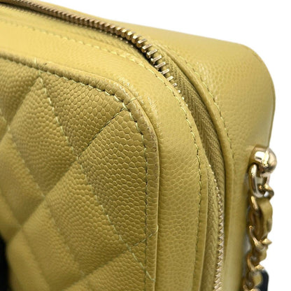 Chanel Chain Shoulder Bag Quilted CC Logo Mini Caviar Leather — view 8