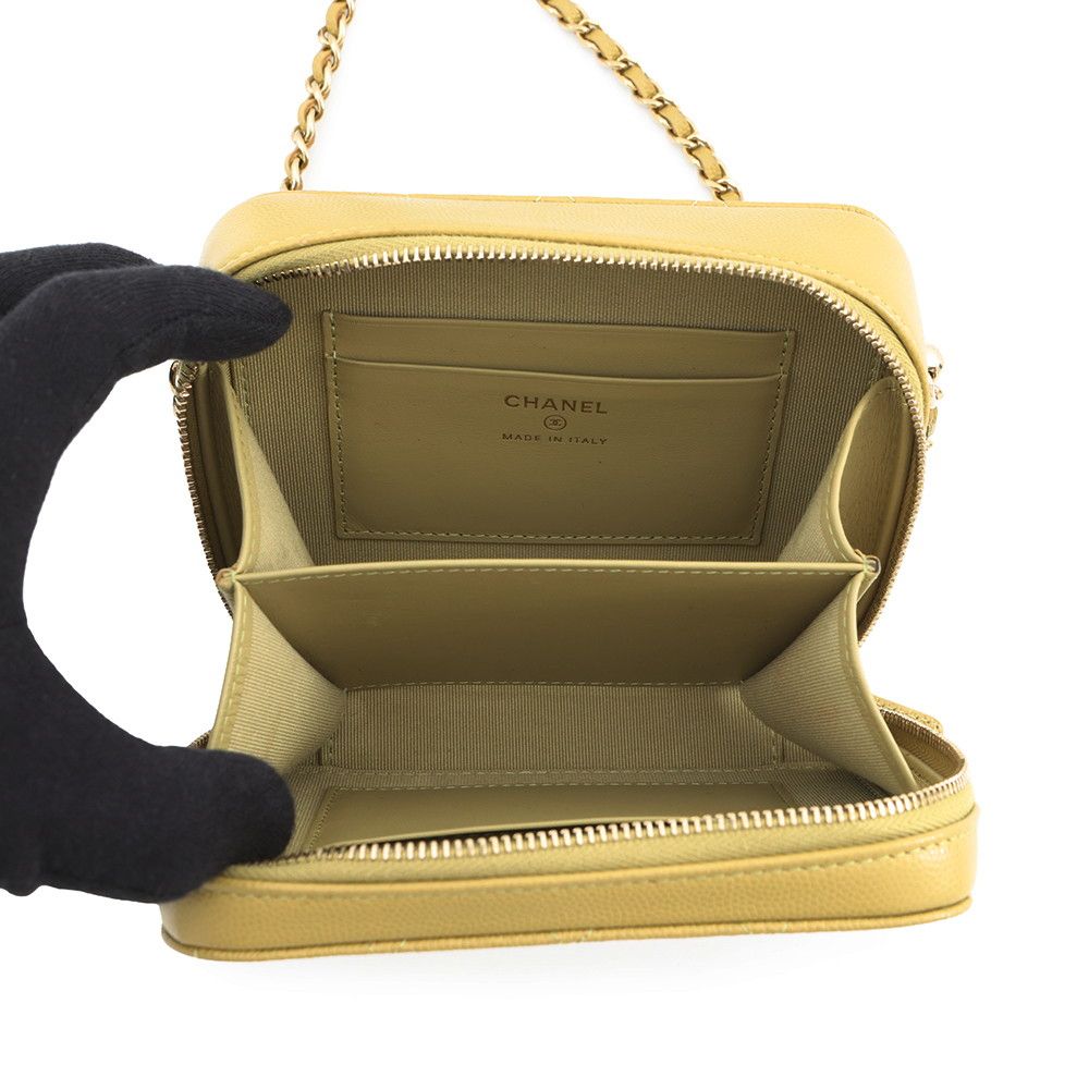 Chanel Chain Shoulder Bag Quilted CC Logo Mini Caviar Leather — view 5