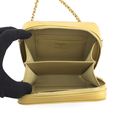 Chanel Chain Shoulder Bag Quilted CC Logo Mini Caviar Leather — view 5