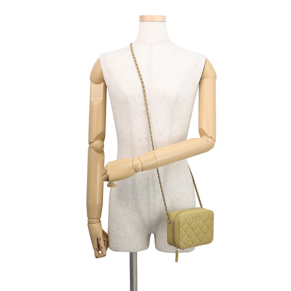 Chanel Chain Shoulder Bag Quilted CC Logo Mini Caviar Leather — view 4