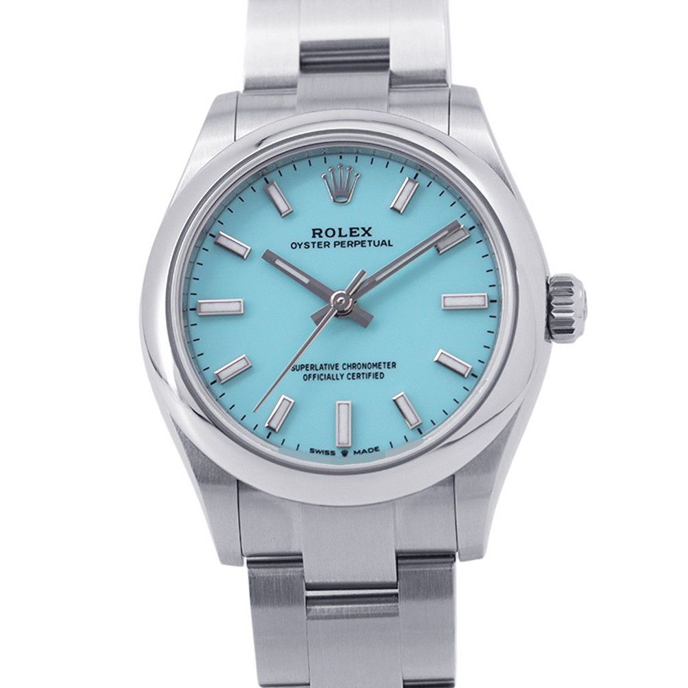 Rolex Oyster Perpetual 31 Roulette Watch Turquoise Blue Dial