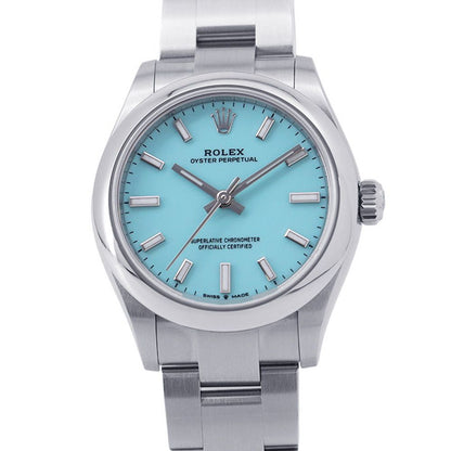 Rolex Oyster Perpetual 31 Roulette Watch Turquoise Blue Dial