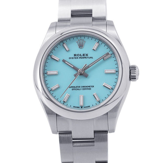 Rolex Oyster Perpetual 31 Roulette Watch Turquoise Blue Dial