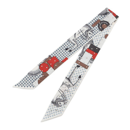 Hermes Scarf Twilly Courte Cavalier en Formes Studs — view 2