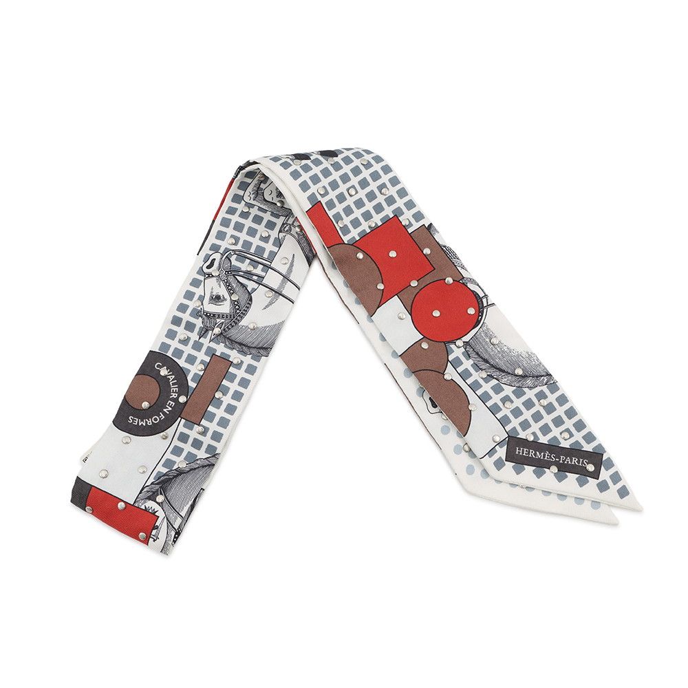 Hermes Scarf Twilly Courte Cavalier en Formes Studs