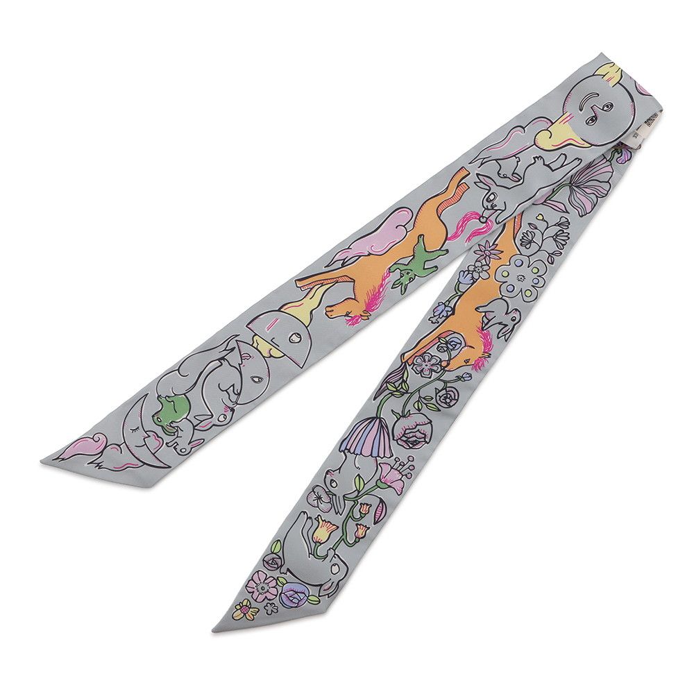 Hermes Scarf Twill a Thousand and One Rabbits Mille Et Un Lapins Silk — view 2