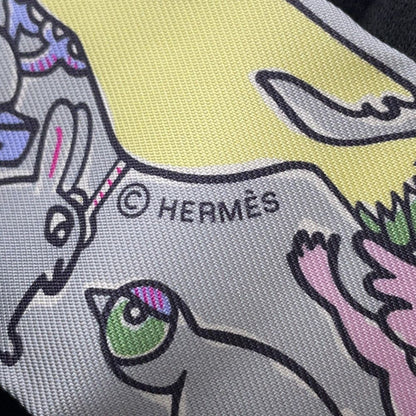 Hermes Scarf Twill a Thousand and One Rabbits Mille Et Un Lapins Silk — view 6