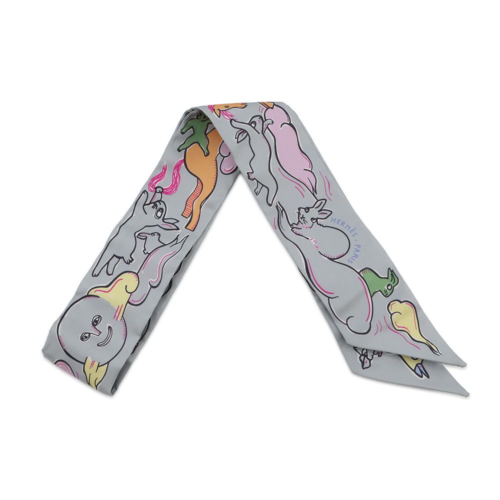 Hermes Scarf Twill a Thousand and One Rabbits Mille Et Un Lapins Silk