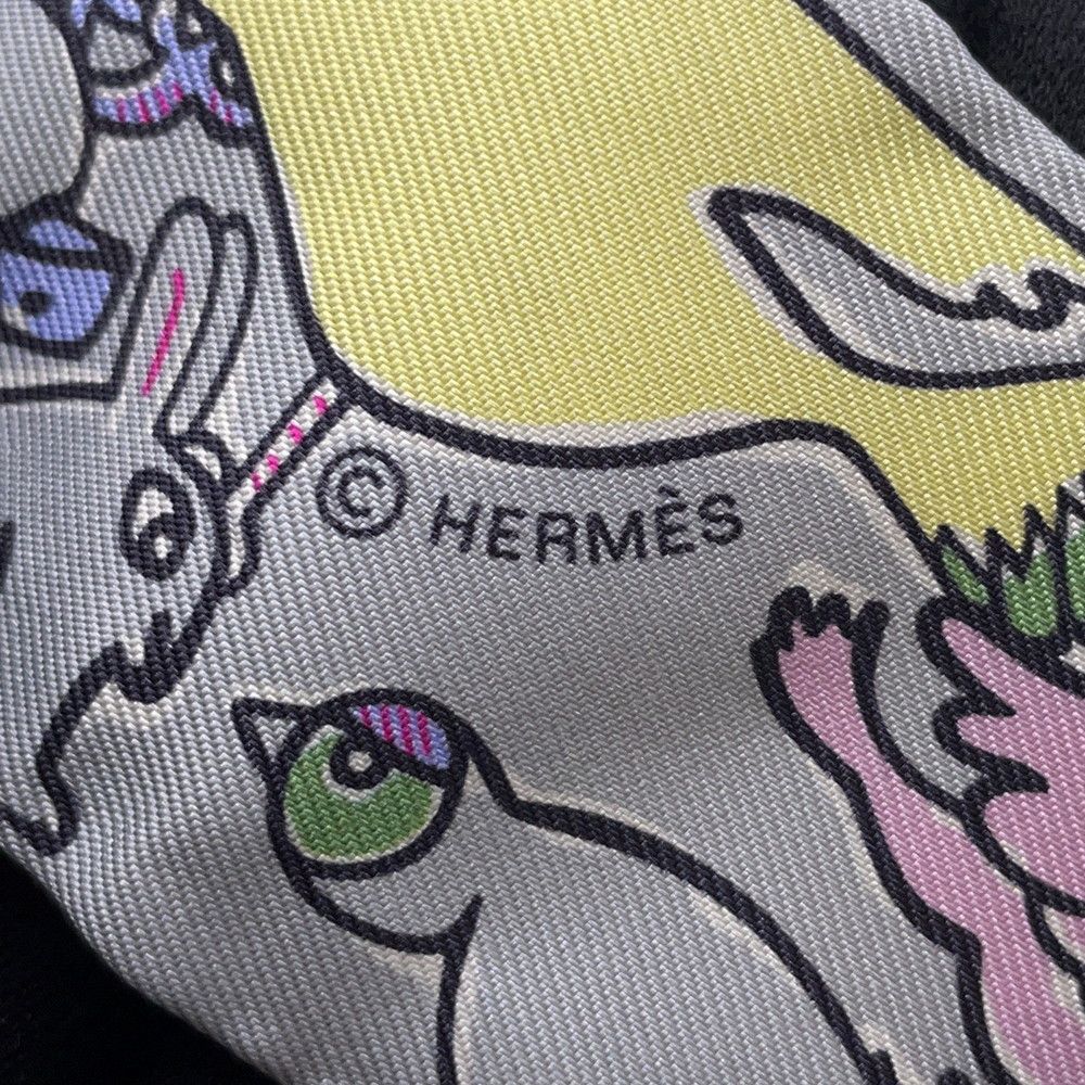 Hermes Scarf Twill a Thousand and One Rabbits Mille Et Un Lapins Silk — view 6