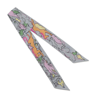 Hermes Scarf Twill a Thousand and One Rabbits Mille Et Un Lapins Silk — view 3