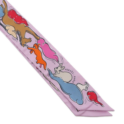 Hermes Scarf Twill a Thousand and One Rabbits Mille Et Un Lapins Silk — view 4