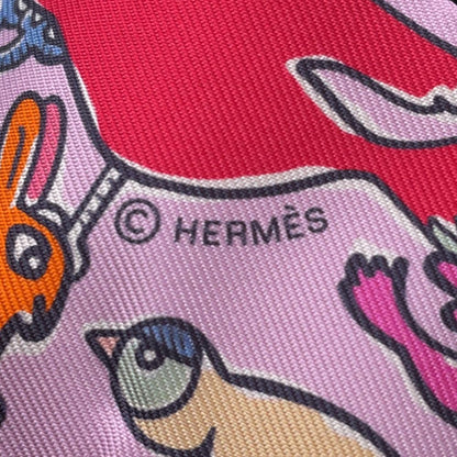 Hermes Scarf Twill a Thousand and One Rabbits Mille Et Un Lapins Silk — view 6