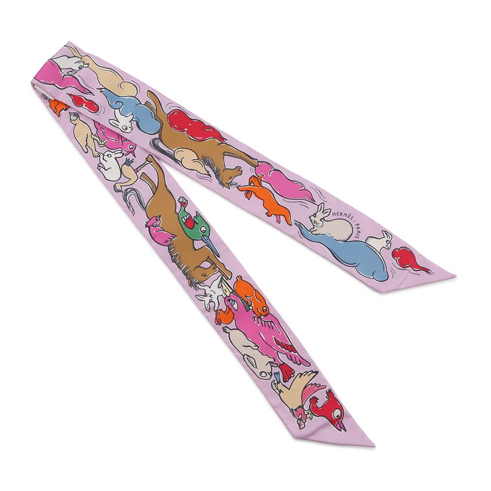 Hermes Scarf Twill a Thousand and One Rabbits Mille Et Un Lapins Silk — view 3