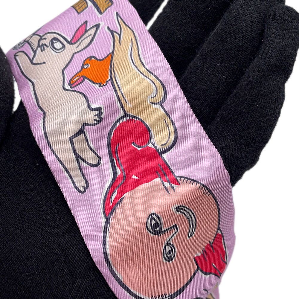 Hermes Scarf Twill a Thousand and One Rabbits Mille Et Un Lapins Silk — view 6