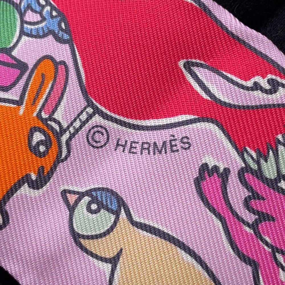 Hermes Scarf Twill a Thousand and One Rabbits Mille Et Un Lapins Silk — view 7