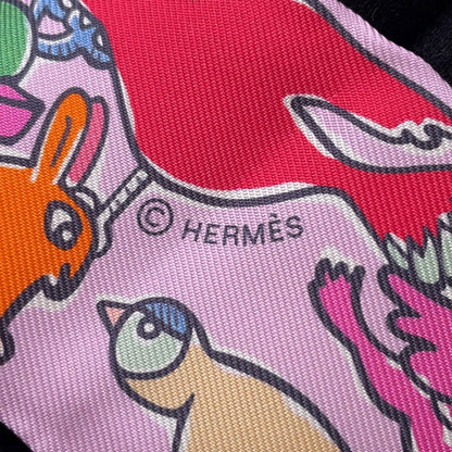 Hermes Scarf Twill a Thousand and One Rabbits Mille Et Un Lapins Silk — view 7