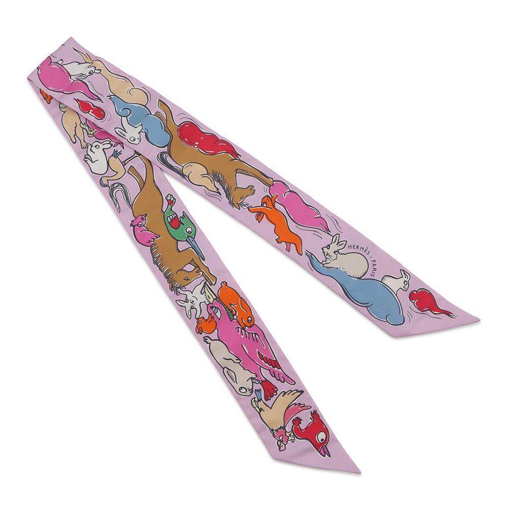 Hermes Scarf Twill a Thousand and One Rabbits Mille Et Un Lapins Silk — view 3