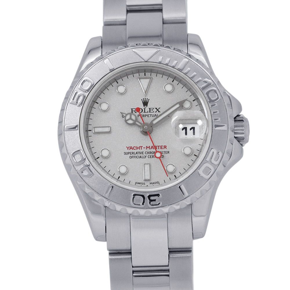 Rolex Yachtmaster Star SS Number Watch Silver Dial