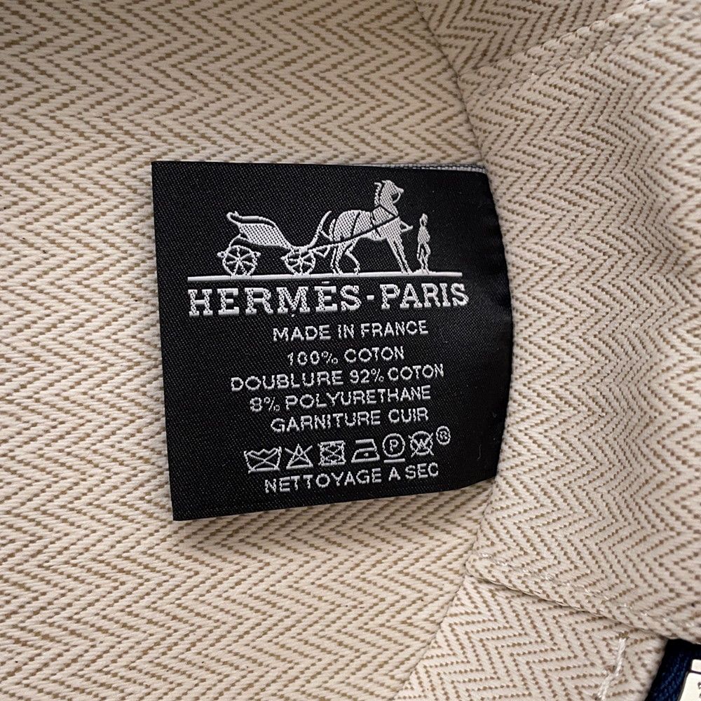 Hermes Pouch Evasion Cotton Marine Silver Case — view 5