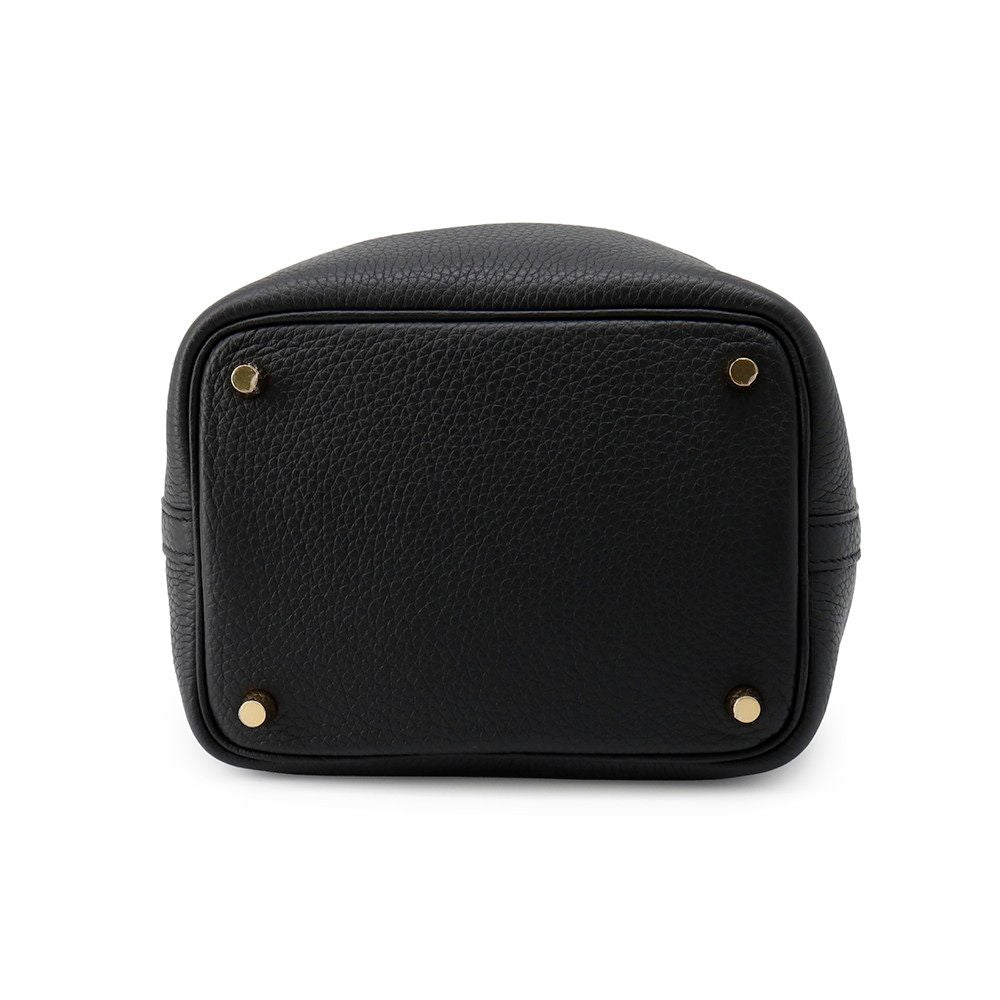 Hermes Handbag Picotin Lock PM Black Gold Taurillon Clemence — view 3
