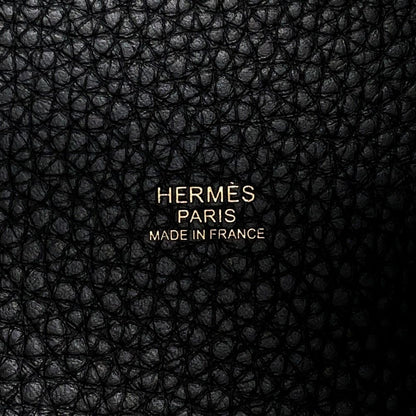 Hermes Handbag Picotin Lock PM Black Gold Taurillon Clemence — view 9