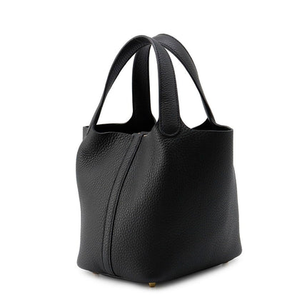 Hermes Handbag Picotin Lock PM Black Gold Taurillon Clemence — view 2