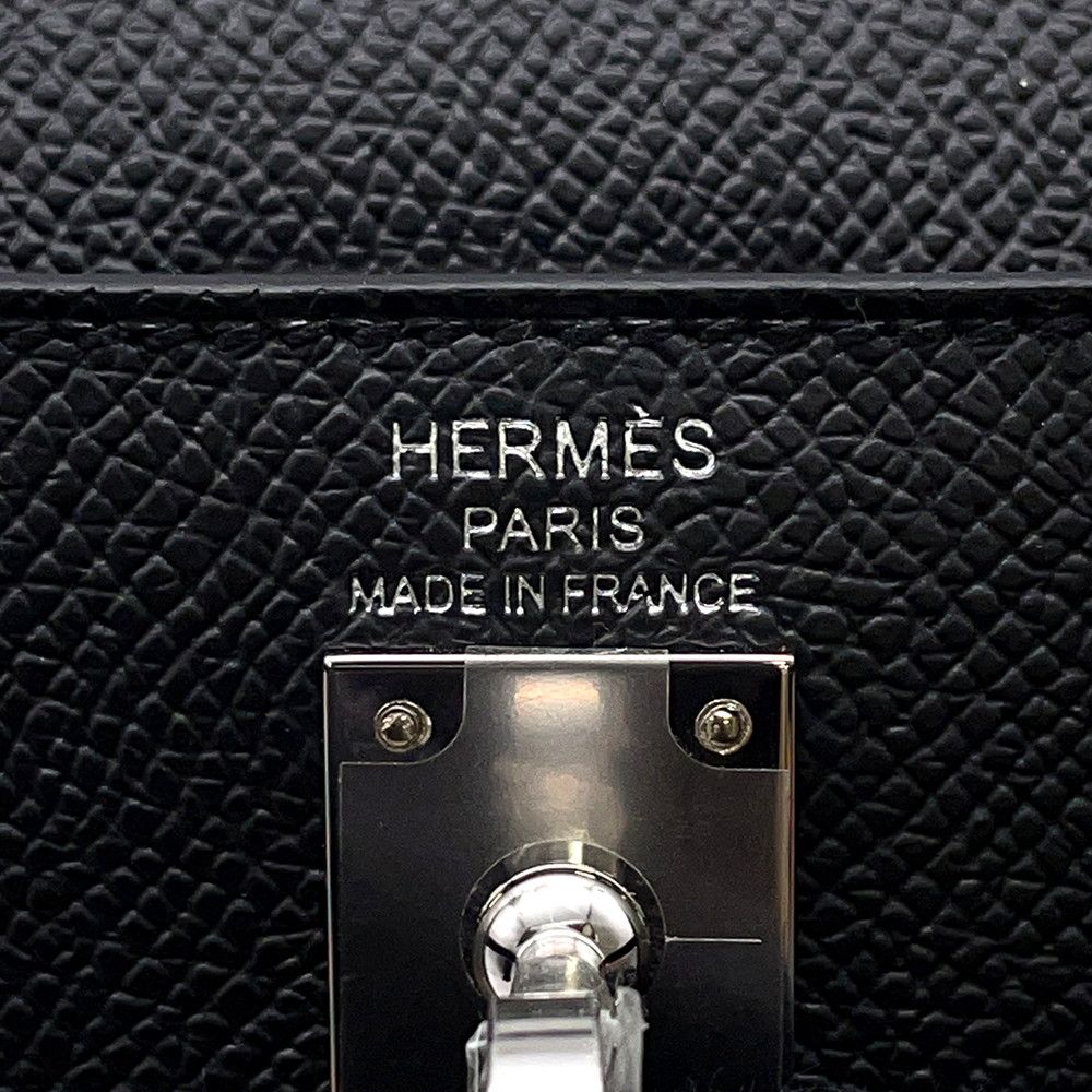 Hermes Handbag Kelly 25 Sellier Black Silver Epsom 2-Way — view 8