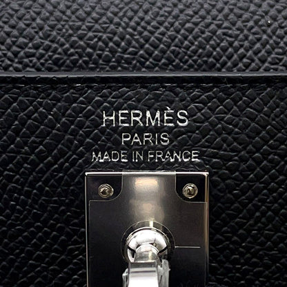 Hermes Handbag Kelly 25 Sellier Black Silver Epsom 2-Way — view 8