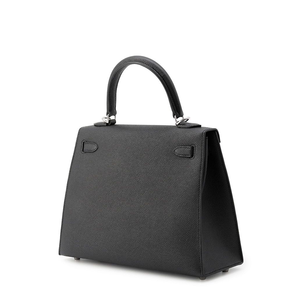 Hermes Handbag Kelly 25 Sellier Black Silver Epsom 2-Way — view 2