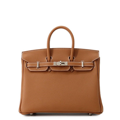 Hermes Birkin 25 Gold Silver Togo Handbag