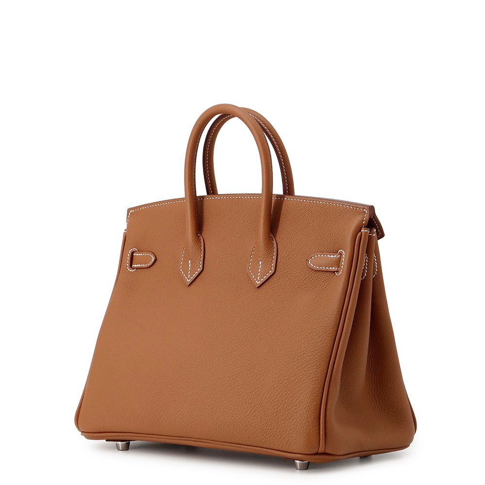 Hermes Birkin 25 Gold Silver Togo Handbag — view 2