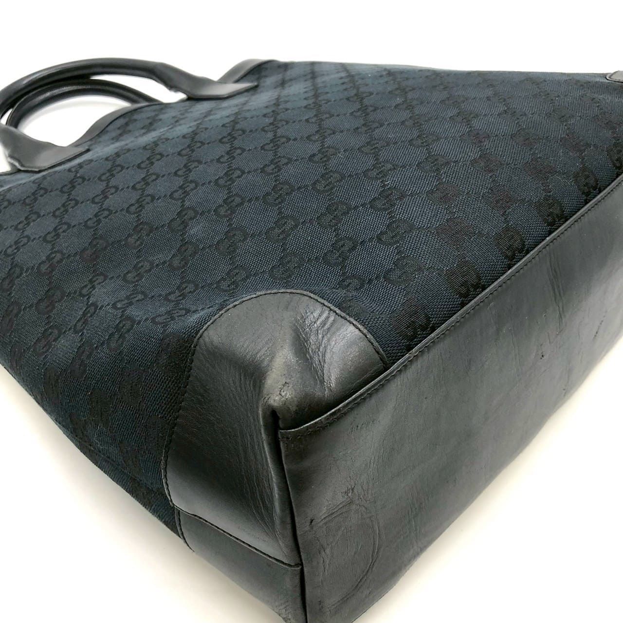 Gucci GG Canvas Tote Leather Black — view 6