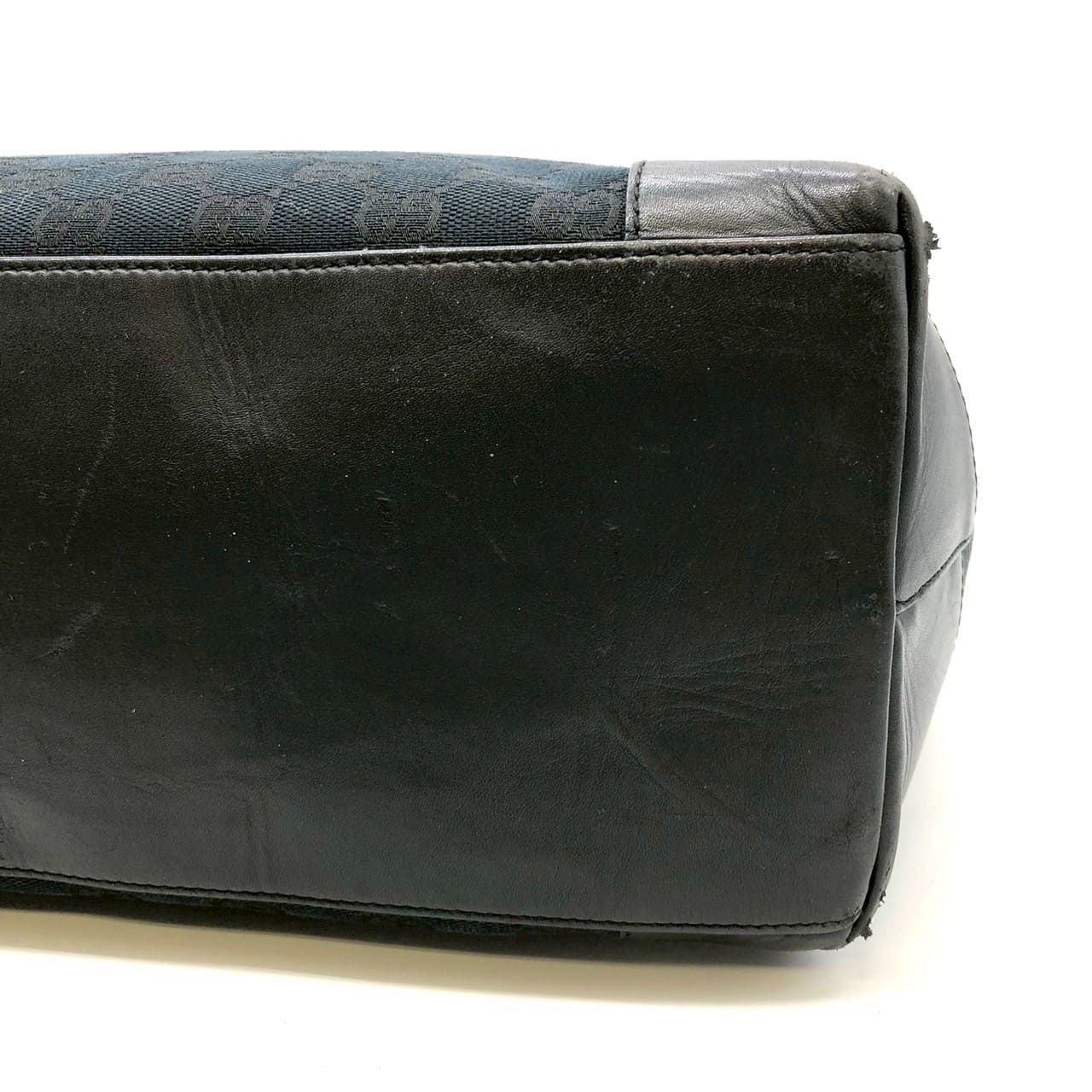 Gucci GG Canvas Tote Leather Black — view 3