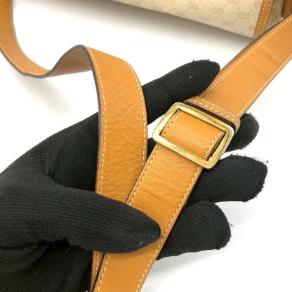 Gucci 001 14 Micro GG Shoulder Bag Leather Brown Vintage — view 7