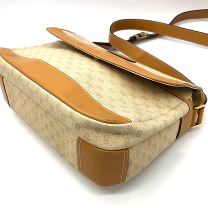 Gucci 001 14 Micro GG Shoulder Bag Leather Brown Vintage — view 4