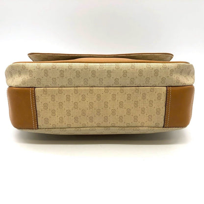 Gucci 001 14 Micro GG Shoulder Bag Leather Brown Vintage — view 3