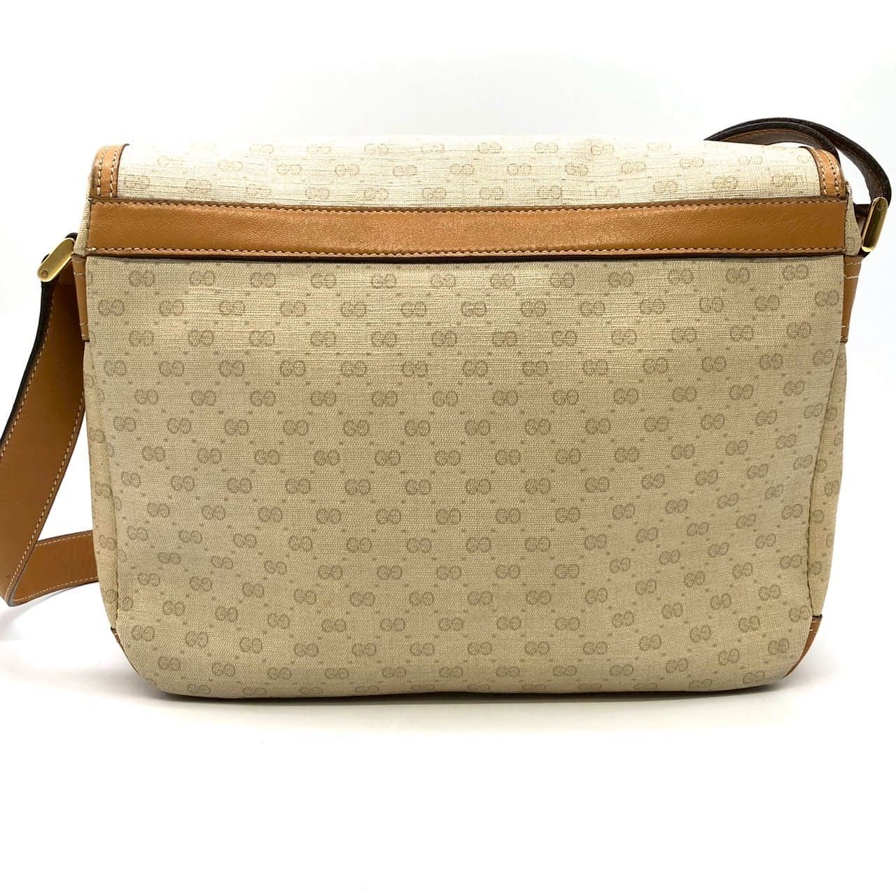 Gucci 001 14 Micro GG Shoulder Bag Leather Brown Vintage — view 2