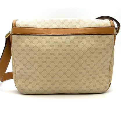 Gucci 001 14 Micro GG Shoulder Bag Leather Brown Vintage — view 2