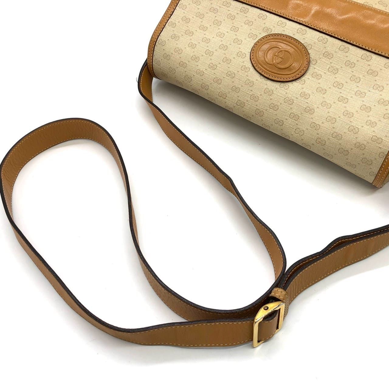 Gucci 001 14 Micro GG Shoulder Bag Leather Brown Vintage — view 6