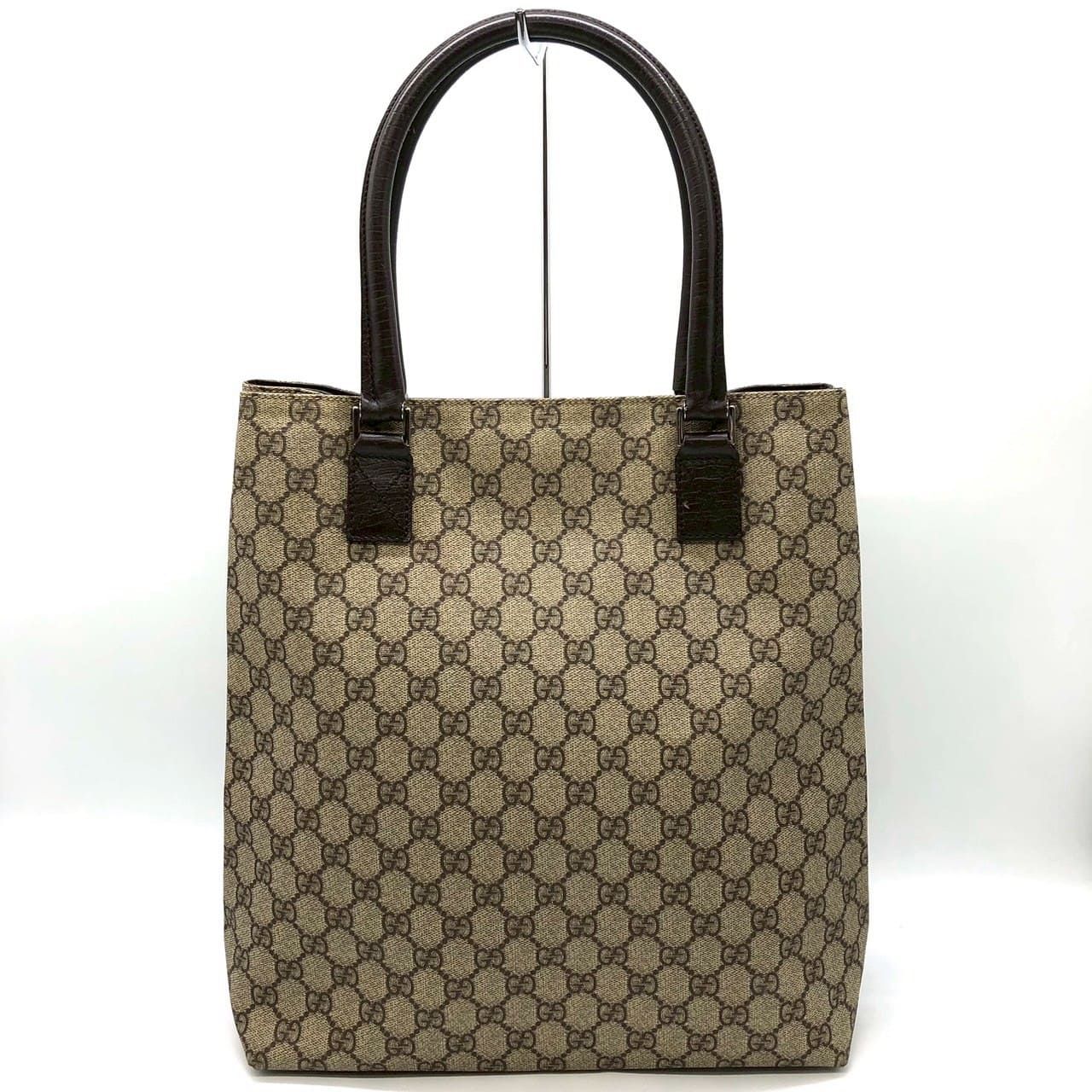 Gucci GG Supreme Tote Leather Beige Brown — view 2
