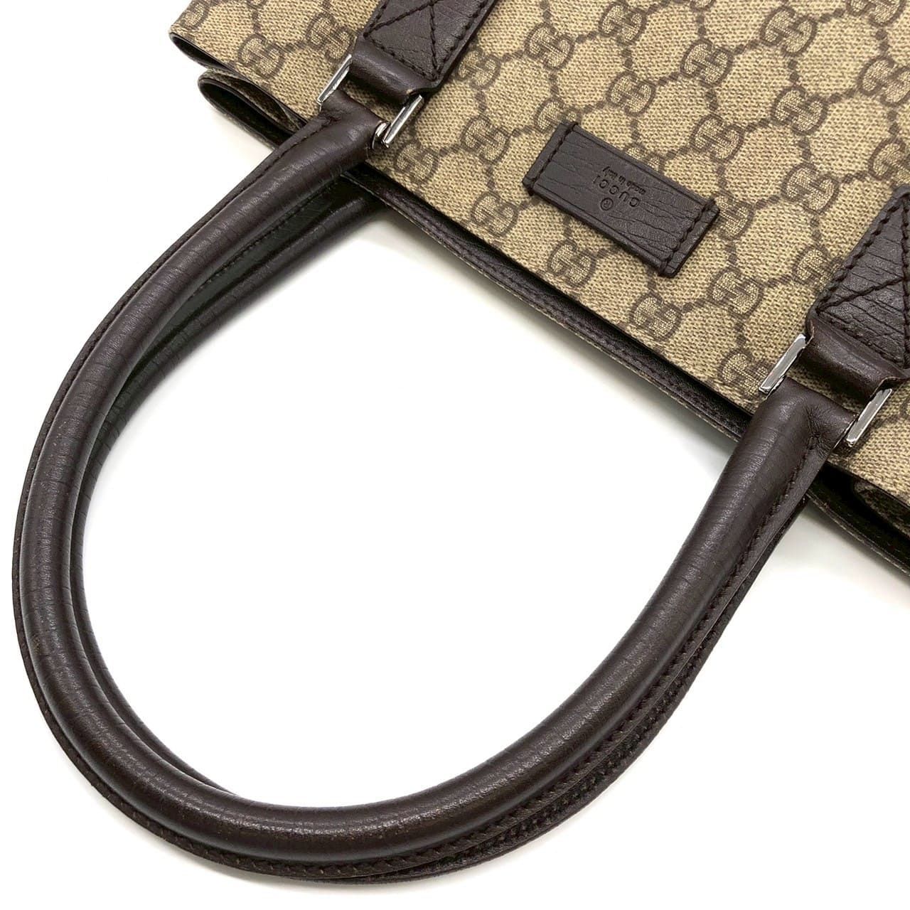 Gucci GG Supreme Tote Leather Beige Brown — view 7