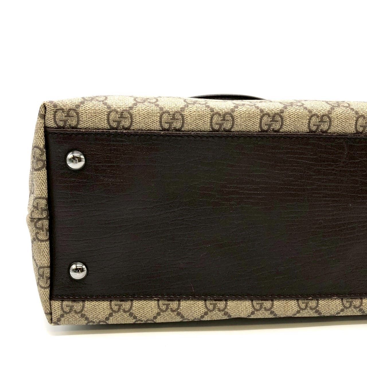 Gucci GG Supreme Tote Leather Beige Brown — view 4