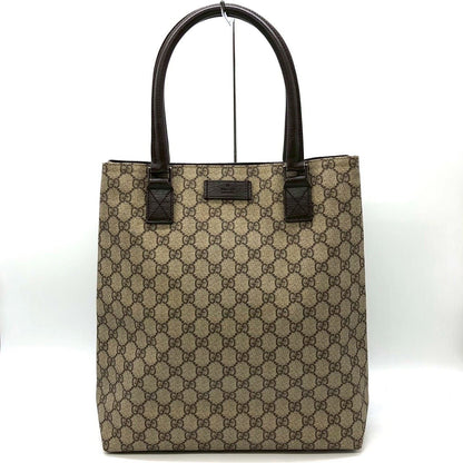 Gucci GG Supreme Tote Leather Beige Brown