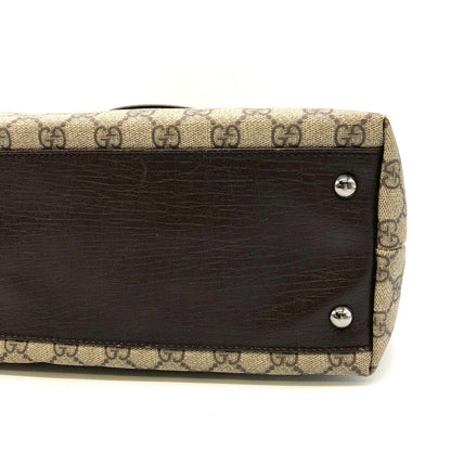 Gucci GG Supreme Tote Leather Beige Brown — view 3