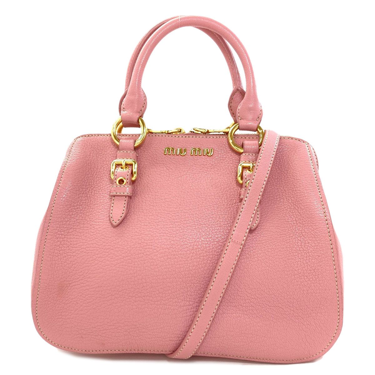 Miu Miu Madras 2-Way Handbag Leather